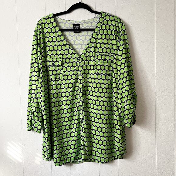 George Top Womens 4X Button Front Business Casual Workwear Casual Stretch - Picture 1 of 12